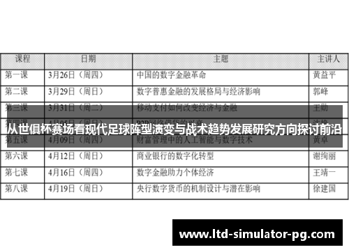 从世俱杯赛场看现代足球阵型演变与战术趋势发展研究方向探讨前沿 从世俱杯赛场看现代足球阵型演变与战术趋势发展研究方向探讨前沿